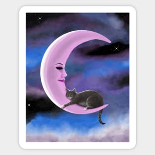 Cat 661 Pink Moon Sticker